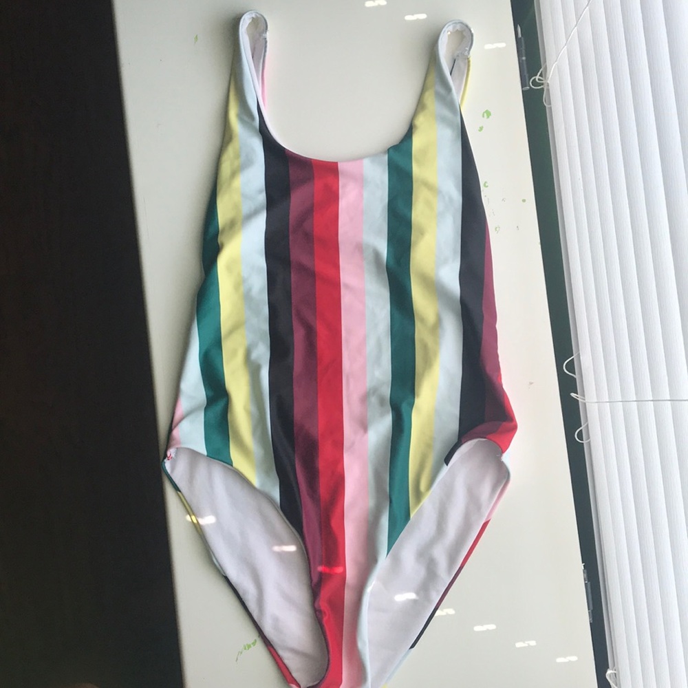 Size Medium one-piece striped bikini